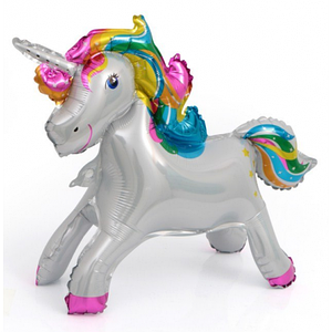 Фольгована кулька Єдиноріг Поні 59х47см (23") | Срібло