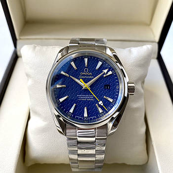 Omega Aqua Terra Blue AAA механічні чоловічі годинники наручні з автопідзаводом на браслеті і сапфіровим склом