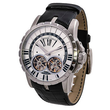 Roger Dubuis Excalibur Double Flying Tourbillon Silver White наручний годинник преміум класу ААА