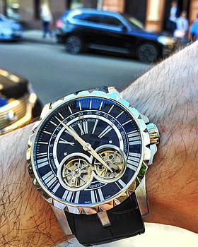 Roger Dubuis Excalibur Double Flying Tourbillon Silver Black наручний годинник преміум класу ААА