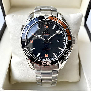 Чоловічий годинник Omega Seamaster Professional Planet Ocean AAA механічний наручний на сталевому браслеті