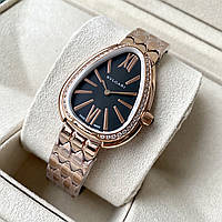 Жіночий годинник Bvlgari Serpenti Seduttori rose gold AAA наручний кварцовий на сталевому браслеті