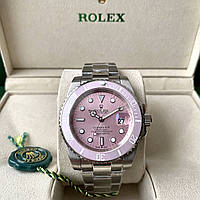 Механические часы Rolex Submariner Pink AAA+ наручные с календарем на стальном браслете и календарем даты