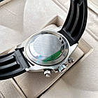 Механічний годинник Rolex Cosmograph Daytona Silver Gray AAA чоловічий з автопідзаводом на каучуковому ремінці, фото 4