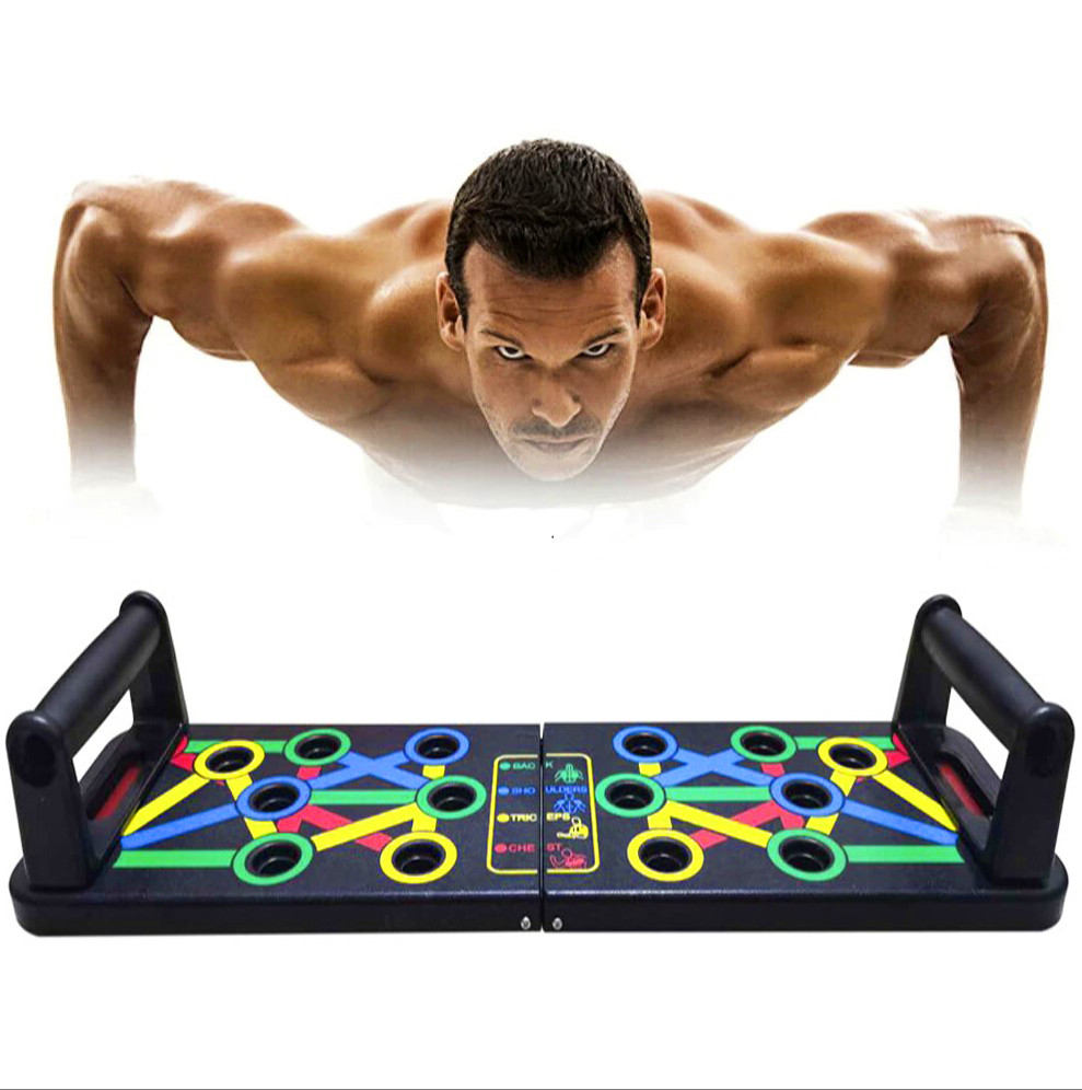 Дошка для віджимань упори Beluck Push Up Board 14 в 1 універсальна Чорна портативний переносний тренажер, фото 1