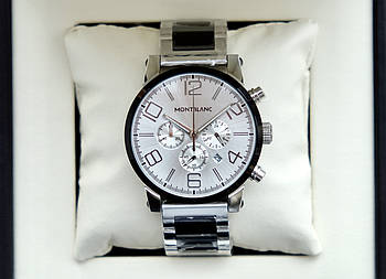 Montblanc Time Walker Steel Silver AAA годинники чоловічі класичні кварцові наручні з хронографом