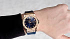 Чоловічий годинник Hublot Fusion Blue Gold AAA механічні з автопідзаводом і календарем на каучуковому ремінці, фото 6