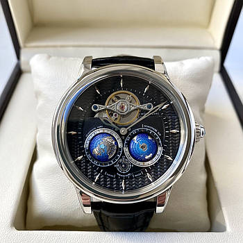 Чоловічий годинник Montblanc Vasco da Gama Tourbillon Silver AAA наручний механічний з автопідзаводом і сапфіром