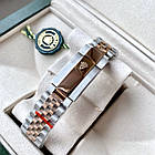 Rolex DateJust Rose Gold 41 mm ААА+ механічний наручний годинник на сталевому браслеті з календарем дати, фото 5