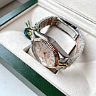Rolex DateJust Rose Gold 41 mm ААА+ механічний наручний годинник на сталевому браслеті з календарем дати, фото 8