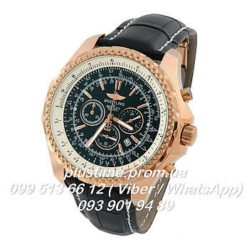 Стильний годинник із хронографом Breitling for Bentley Gold Black ААА клас