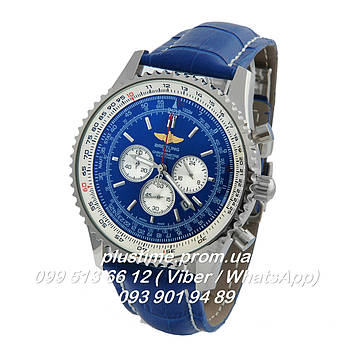 Чоловічі кварцові годинники Breitling Navitimer Silver Blue ААА клас