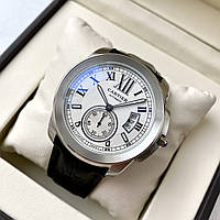 Cartier calibre de Cartier AAA мужские механические часы с автоподзаводом на кожаном ремешке и календарем