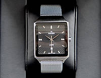 Rado Quartz Square Steel мужские наручные кварцевые часы на миланской петле и с календарем даты