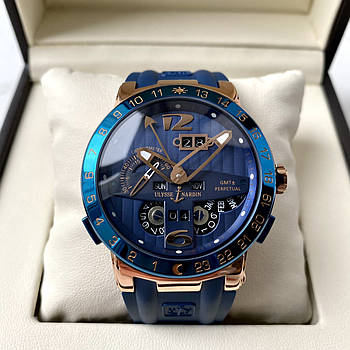 Чоловічі годинники Ulysse Nardin EL Toro Gold Blue AAA механічні наручні c автопідзаводом і сапфіровим склом