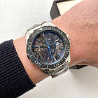Механічні годинники Tag Heuer Aquaracer Calibre 5 blue наручні чоловічі на сталевому браслеті і сапфіром, фото 3