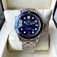 Omega Seamaster Gold Blue AAA мужские наручные часы механические с автоподзаводом и сапфировым стеклом