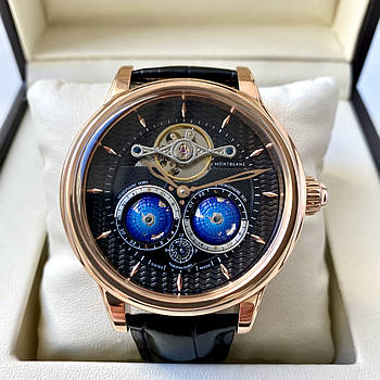 Чоловічий годинник Montblanc Vasco da Gama Tourbillon Gold AAA наручний механічний з автопідзаводом і сапфіром