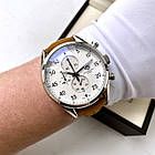 Чоловічі годинники Tag Heuer Space X Silver AAA наручні кварцові з хронографом на шкіряному ремінці і календарем, фото 2