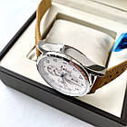 Чоловічі годинники Tag Heuer Space X Silver AAA наручні кварцові з хронографом на шкіряному ремінці і календарем, фото 4