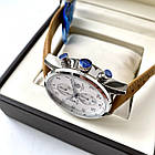 Чоловічі годинники Tag Heuer Space X Silver AAA наручні кварцові з хронографом на шкіряному ремінці і календарем, фото 5