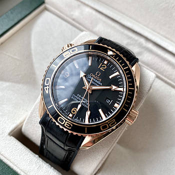 Чоловічий годинник Omega Seamaster Professional Gold Black AAA наручний механічний з автопідзаводом