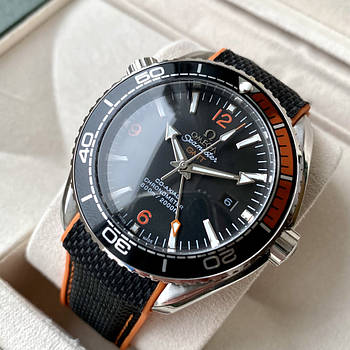 Чоловічий годинник Omega Seamaster Professional GMT Orange Black AAA наручний механічний з автопідзаводом