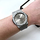 Наручний годинник Hublot Fusion Gray AAA автомат механічний з календарем чоловічі годинники на каучуковому ремінці, фото 2