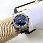 Механічний годинник Hublot Classic Blue Fusion AAA чоловічі з автопідзаводом на каучуковому ремені і з календарем, фото 8