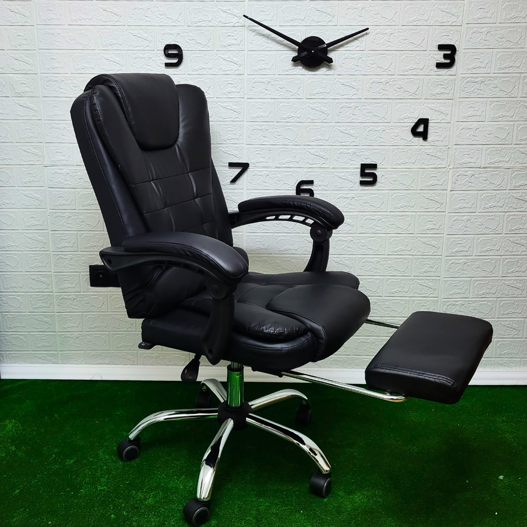 Кресло офисное компьютерное черное Malatec 16224 из эко кожи, Стул компьютерный для программистов высокий - фото 1 - id-p1932252958