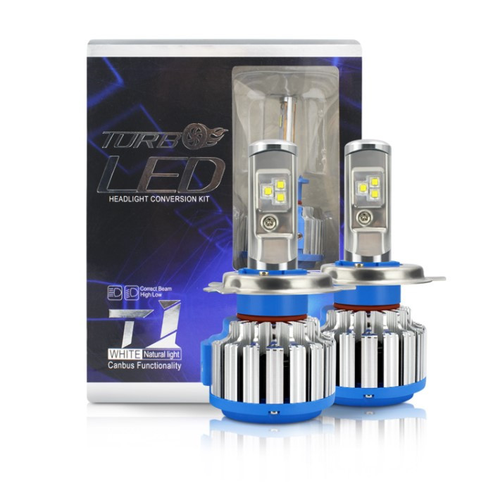 Автомобільні LED-лампи "TURBO LED T1" H4 цоколь (70 Вт, 7000 Лм, 6000 К,8-48v,CREE)