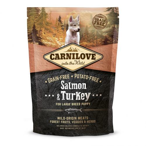 Сухий корм для цуценят та юніорів великих порід Carnilove (Карнілав) Puppy з лососем та індичкою 1.5 кг