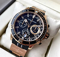 Чоловічий годинник Ulysse Nardin Diver Chronograph Gold Black ААА наручний кварцовий з хронографом і датою