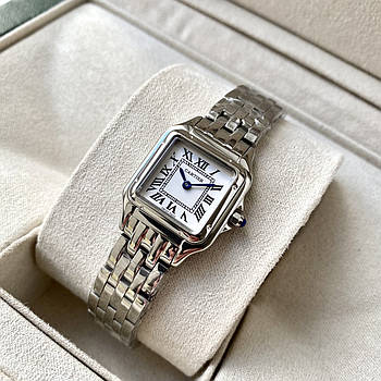 Жіночий годинник Cartier Panthère de Cartier mini наручний кварцовий квадратний на сталевому браслеті