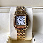 Жіночий годинник Cartier Panthère de Cartier gold 27 mm наручний кварцовий на сталевому золотистому браслеті, фото 2