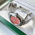Механічний годинник Rolex Oyster Perpetual Red 41 mm AAA чоловічий наручний з автопідзаводом на сталевому браслеті, фото 5