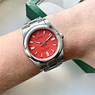 Механічний годинник Rolex Oyster Perpetual Red 41 mm AAA чоловічий наручний з автопідзаводом на сталевому браслеті, фото 9