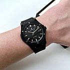 Наручний годинник Hublot Fusion Black AAA автомат механічний із календарем чоловічий годинник на каучуковому ремінці, фото 2