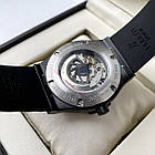 Наручний годинник Hublot Fusion Black AAA автомат механічний із календарем чоловічий годинник на каучуковому ремінці, фото 3