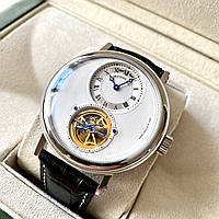 Breguet 4115 Silver White AAA мужские механические часы с автоподзаводом на кожаном ремешке и сапфиром