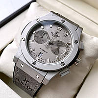 Hublot bol d'or mirabaud Gray ААА мужские часы кварцевый хронограф на кожаном ремешке с календарем