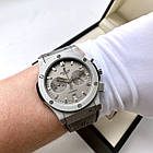 Hublot bol d'or mirabaud Gray ААА чоловічий годинник кварцовий хронограф на шкіряному ремінці з календарем, фото 3