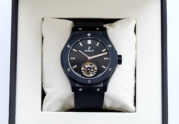 Наручний годинник Hublot Fusion Black AAA чоловічі механічні на каучуковому ремінці і сапфіровим склом