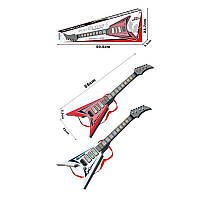 Гітара дитяча зі струнами 979 A, 2 кольори, підсвітка, 7 мелодій, 4 струни, від батарейок