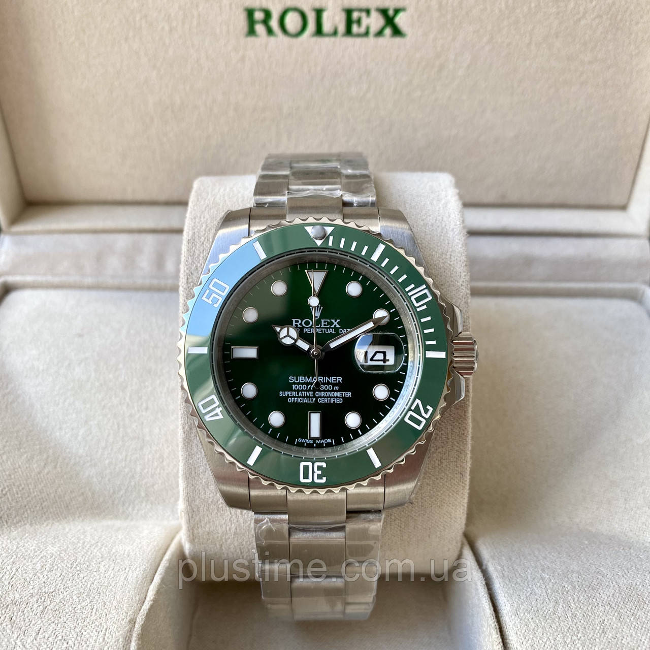 Rolex Submariner Hulk Green AAA — чоловічий механічний годинник з автопідзаводом і календарем дати