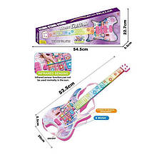 Гітара дитяча музична 969 B, з підсвіткою, 8 мелодій, 4 струни, на батарейках
