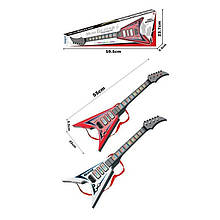 Гітара дитяча з ременем 979 A, 2 кольори, підсвічування, 7 мелодій, 4 струни, від батарейок