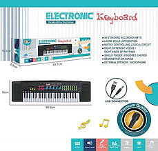 Дитяче піаніно синтезатор із мікрофоном і MP3 Q 388, 44 клавіші, від USB і батарейок, запис звуку