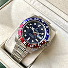 Чоловічі годинники Rolex GMT-master II 2 Pepsi blue AAA механічні наручні з календарем на сталевому браслеті, фото 2