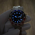Чоловічі годинники Rolex GMT-master II 2 Pepsi blue AAA механічні наручні з календарем на сталевому браслеті, фото 9